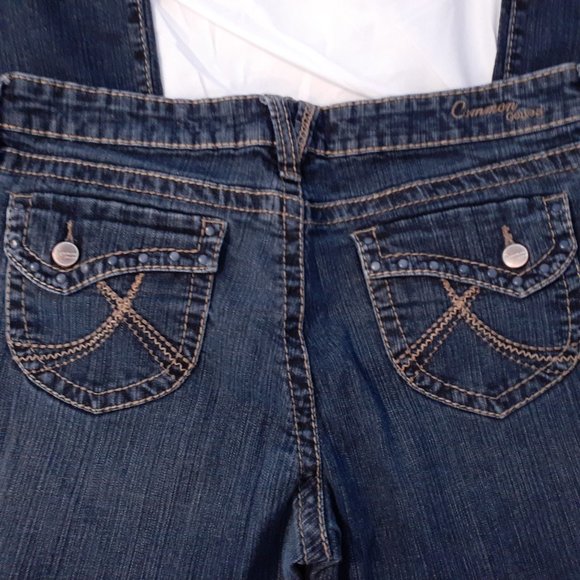 Common Genes Women's Junior's Dark Wash Back to School Flare Jeans - Size 12 - Picture 4 of 9